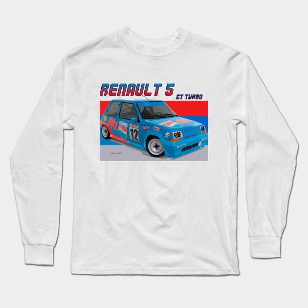 Renault 5 GT Turbo Long Sleeve T-Shirt by PjesusArt